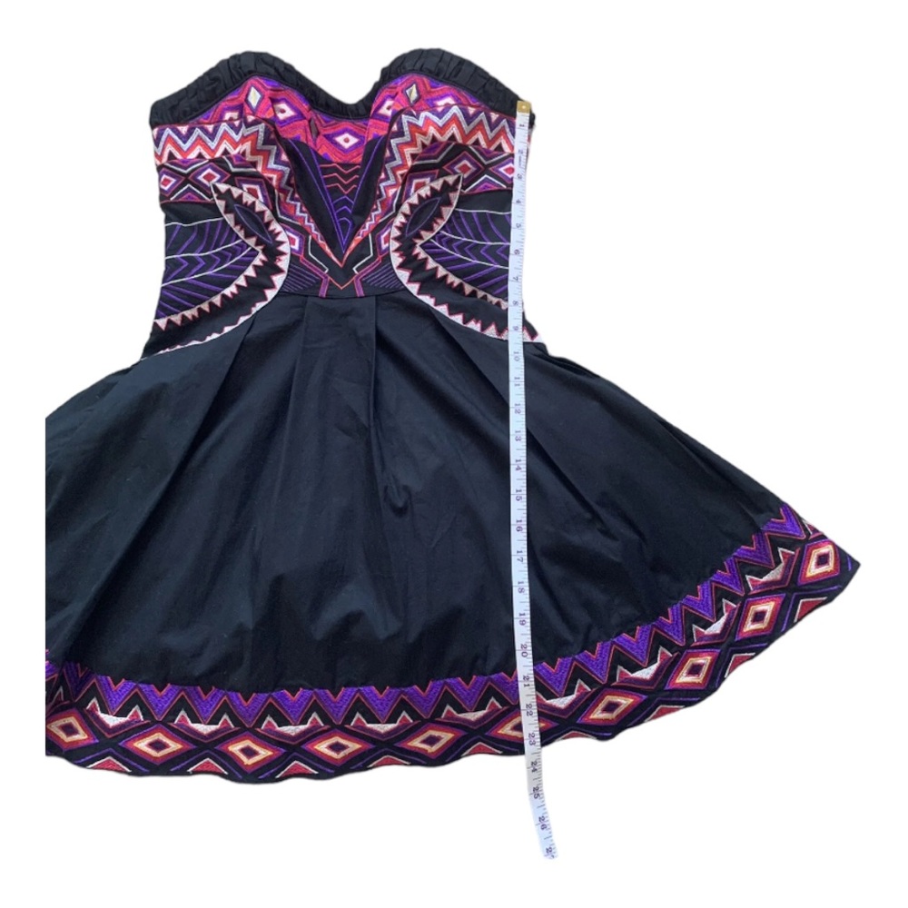 Karen Millen Aztec Embroidered Mini Dress Size 10 - Picture 8 of 13